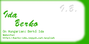 ida berko business card